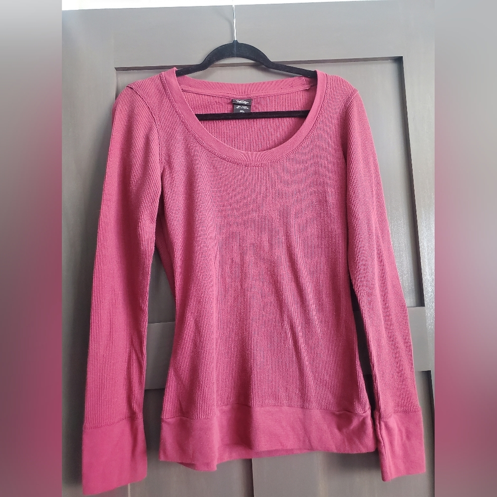 Vanity long sleeve burgundy shirt